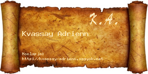 Kvassay Adrienn névjegykártya